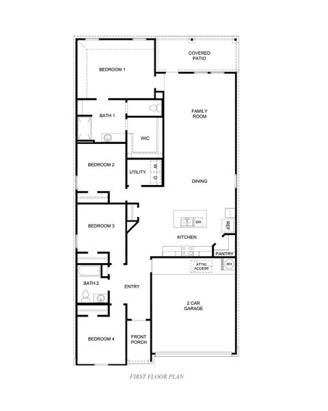 2D floor plan layout of this home in Saratoga Crossing, Corpus Christi, TX (Image 5).