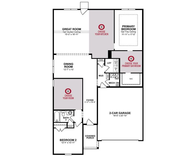 2D floor plan layout for the Georgetown by Beazer Homes in Bella Vita, Myrtle Beach, SC (Image 4). 2D floor plan layout for the Georgetown by Beazer Homes in Bella Vita, Myrtle Beach, SC (Image 4).