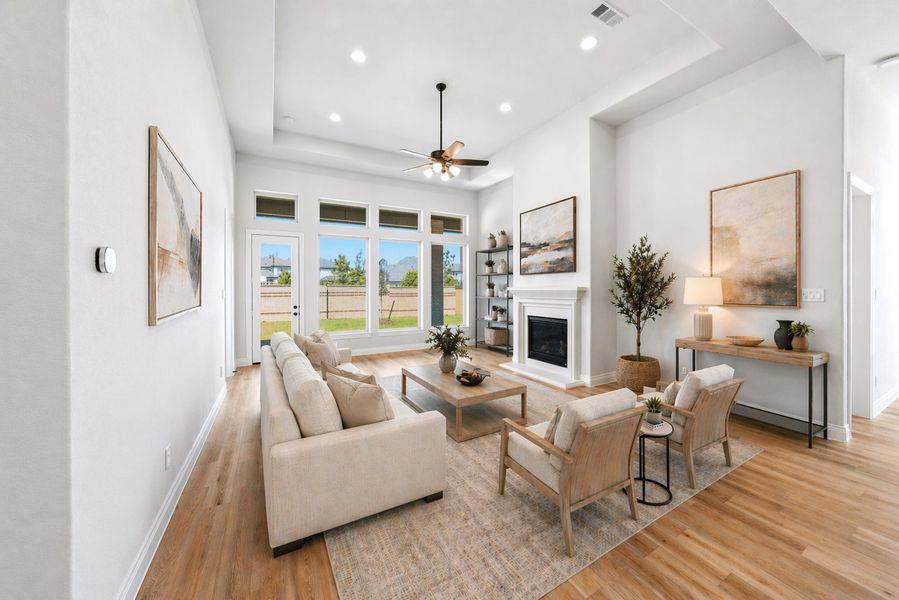 Furnished interior view inside a new home in Bridgeland 60′, Cypress (Image 7). Furnished interior view inside a new home in Bridgeland 60′, Cypress (Image 7).