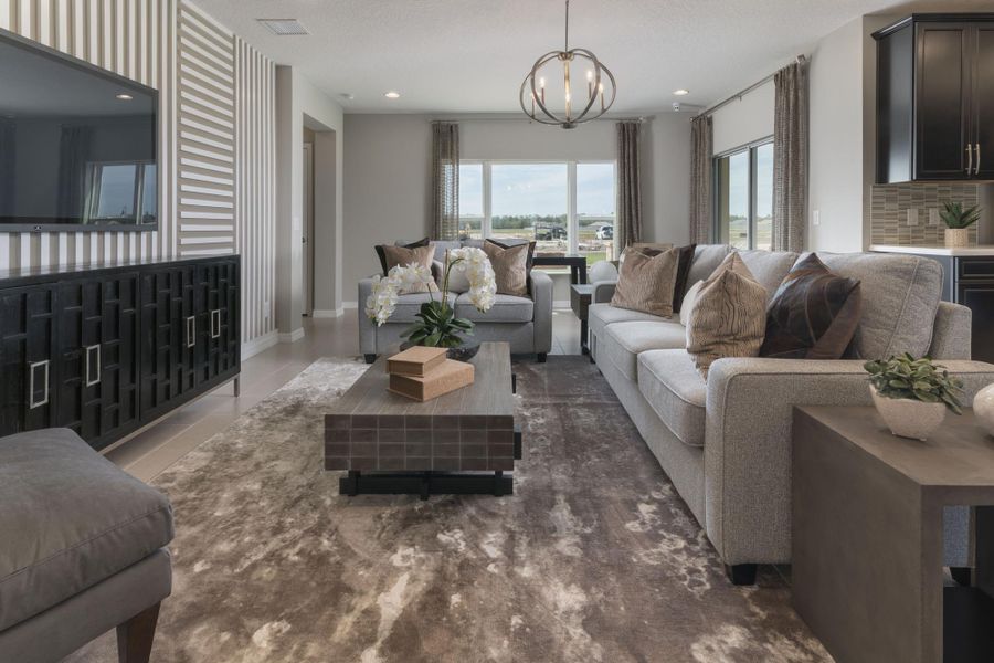 Representative furnished interior of a home built from the Wilshire by Risewell Homes in Harrell Oaks, Orlando (Image 9).