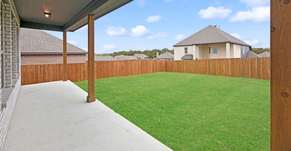 Representative exterior photo of a completed home built from the Stirling by Impression Homes in Timberbrook, Justin, TX (Image 24). Representative exterior photo of a completed home built from the Stirling by Impression Homes in Timberbrook, Justin, TX (Image 24).