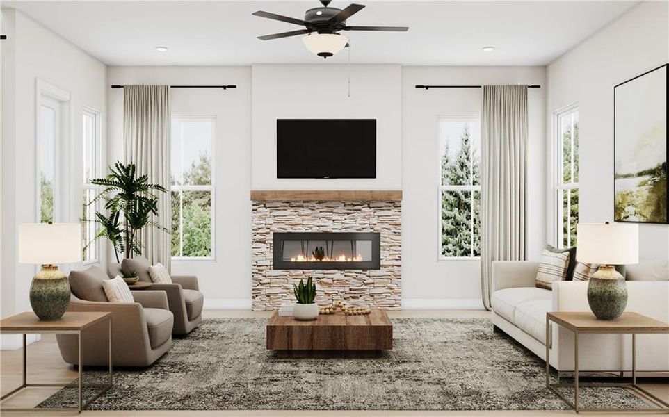 Furnished interior view inside a new home in Estates at Daves Creek, Cumming (Image 5). Furnished interior view inside a new home in Estates at Daves Creek, Cumming (Image 5).
