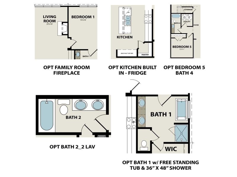 2D floor plan layout for the The Ridgeport E by Davidson Homes LLC in Benders Cove, Mount Juliet, TN (Image 8).