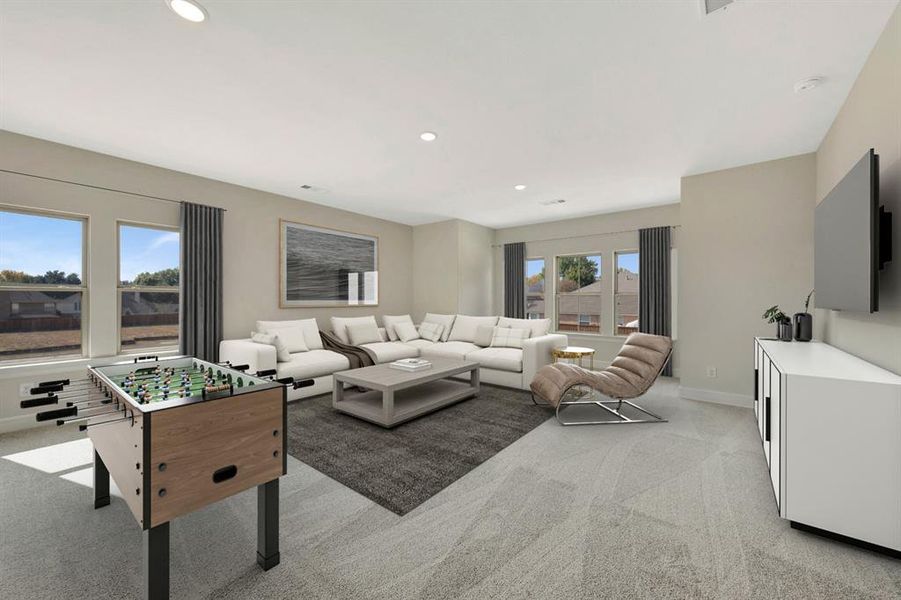 Furnished interior view inside a new home in Sterling Greene, Arlington (Image 14). Furnished interior view inside a new home in Sterling Greene, Arlington (Image 14).