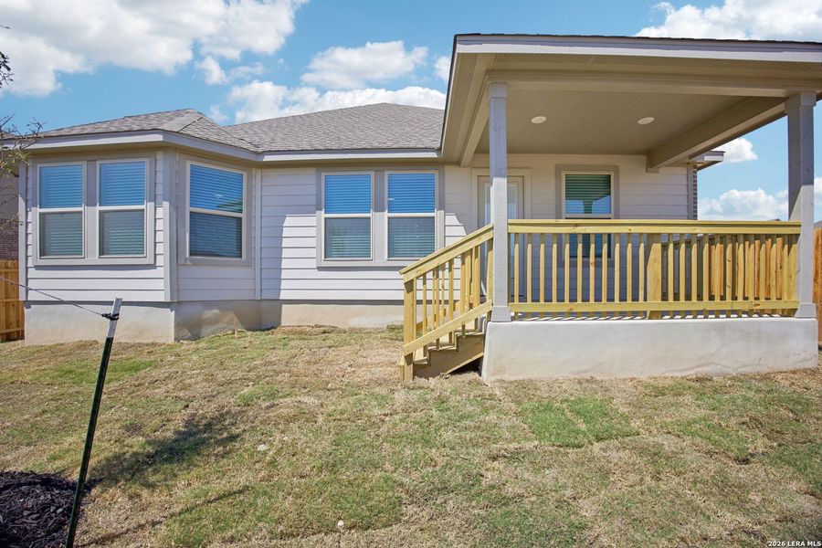 Exterior details and patio area of a home in Arcadia Ridge - Classic Series, San Antonio (Image 28).