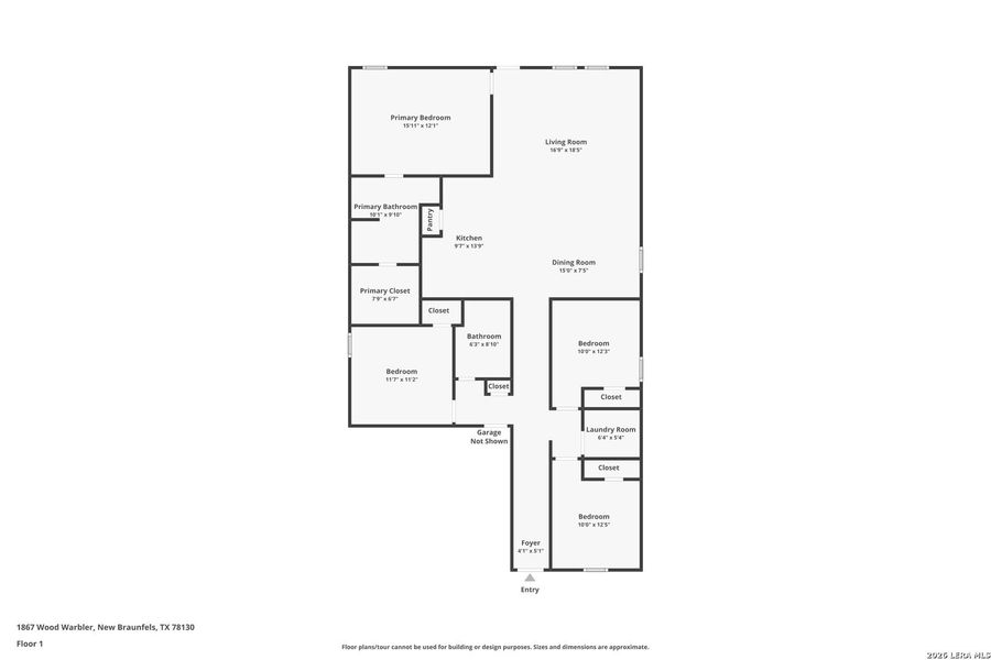 2D floor plan layout of this home in Voss Farms, New Braunfels, TX (Image 3).