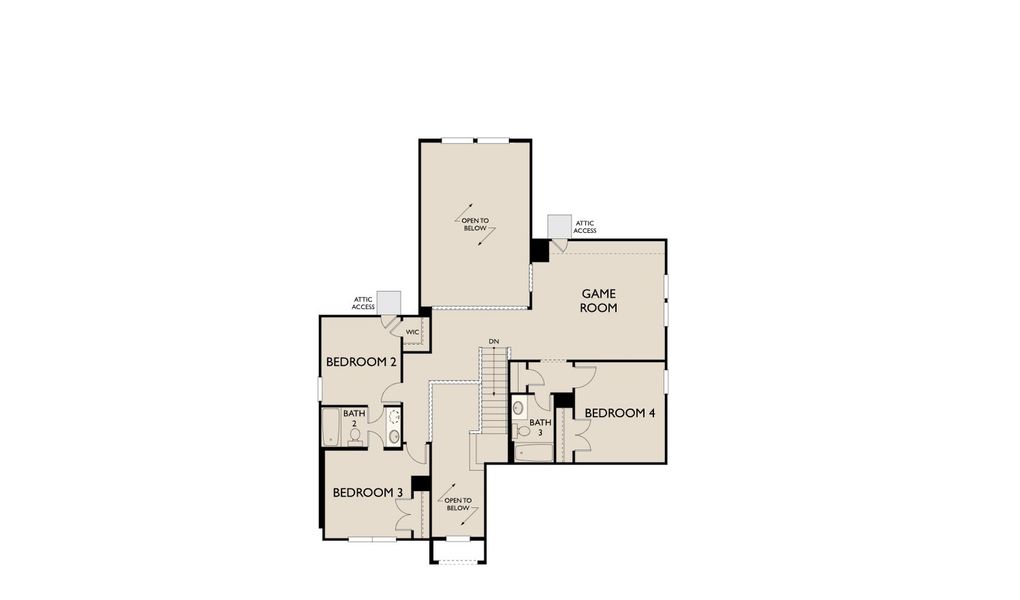 2D floor plan layout for the Aubrey by Ashton Woods in Ashland, Angleton, TX (Image 4).