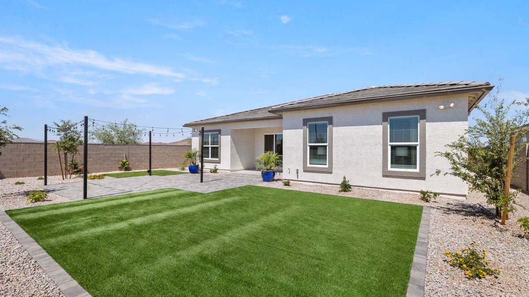 Exterior details and patio area of a home in Zanjero Pass, Waddell (Image 25).