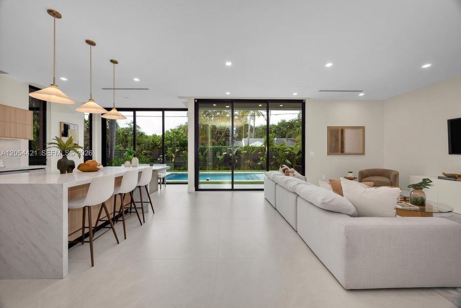 Furnished interior view inside a new home in , Miami (Image 15).