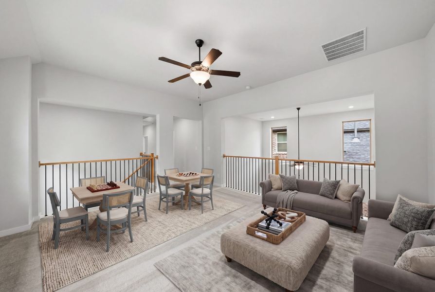 Furnished interior view inside a new home in Light Farms Brenham - 40' Lots, Celina (Image 20). Furnished interior view inside a new home in Light Farms Brenham - 40' Lots, Celina (Image 20).