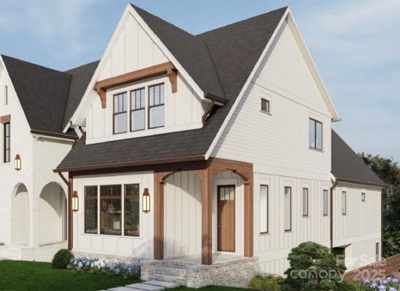 Front exterior of a new home in , Davidson, NC, highlighting curb appeal (Image 4). Front exterior of a new home in , Davidson, NC, highlighting curb appeal (Image 4).