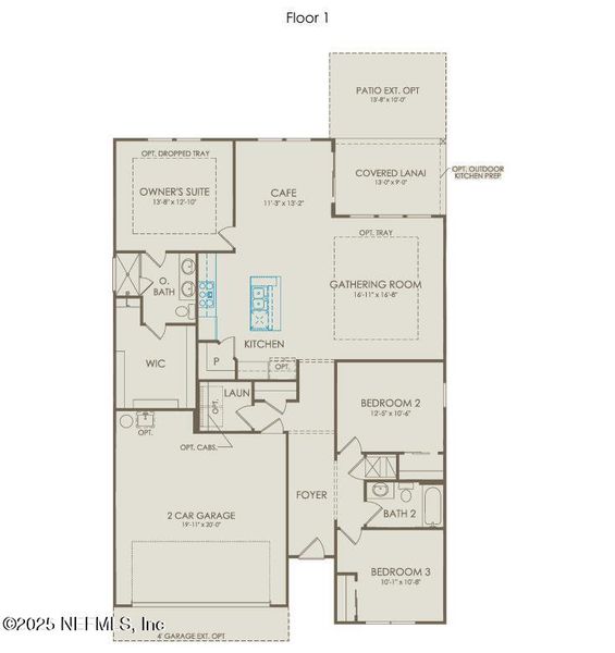 2D floor plan layout of this home in Murray Farms, Middleburg, FL (Image 4).