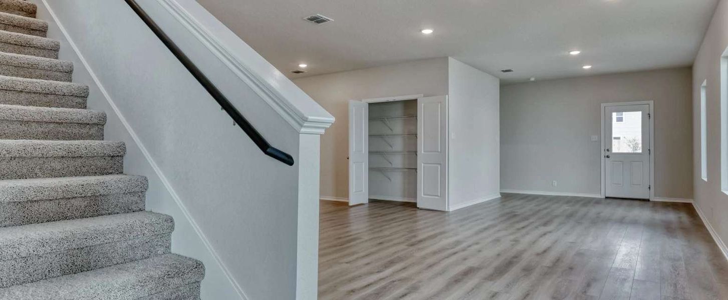 Representative unfurnished interior of a home built from the McKinney by Ashton Woods in Hennersby Hollow, San Antonio (Image 11). Representative unfurnished interior of a home built from the McKinney by Ashton Woods in Hennersby Hollow, San Antonio (Image 11).