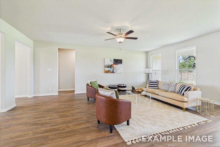 Furnished interior view inside a new home in Potranco Oaks, Castroville (Image 27).