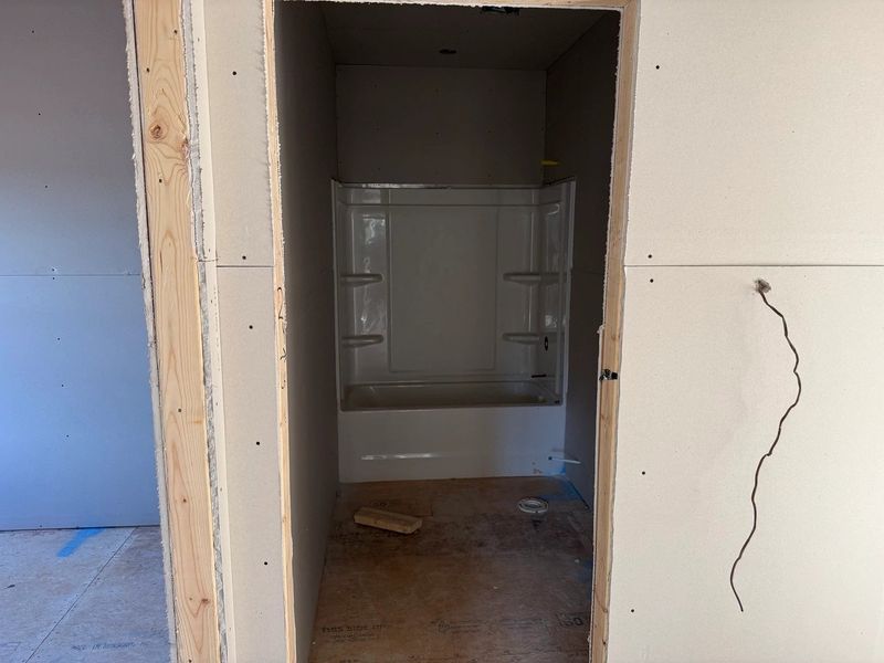 Bath 2 featuring the AW Collection® Sapphire - Clean lines and layered design pop with color.