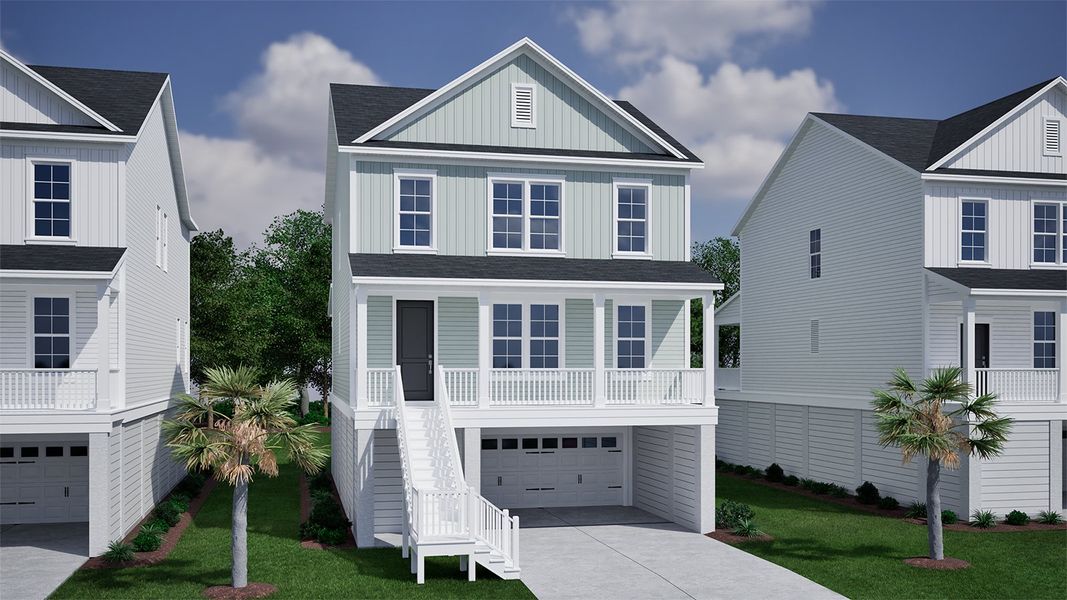 Representative exterior photo of a completed home built from the Elmwood - Coastal Collection by Mungo Homes in Long Savanna, Charleston, SC (Image 1). Representative exterior photo of a completed home built from the Elmwood - Coastal Collection by Mungo Homes in Long Savanna, Charleston, SC (Image 1).