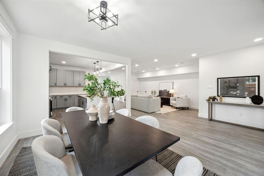 Dining area open to the kitchen and first floor living rooms