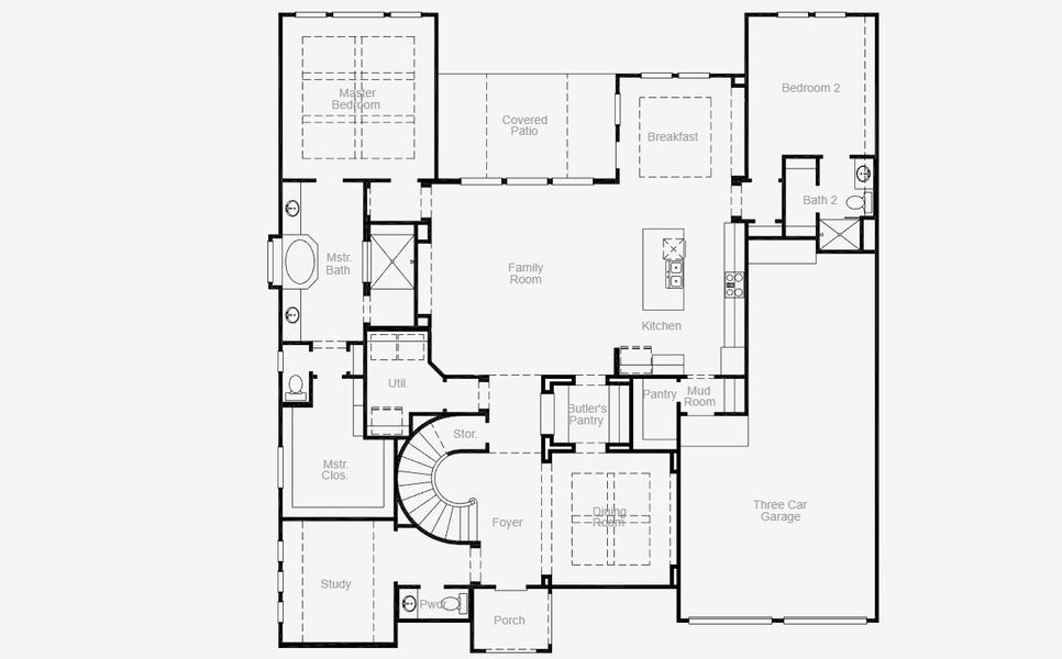 2D floor plan layout for the Ames by Coventry Homes in Painted Tree 70', McKinney, TX (Image 3).