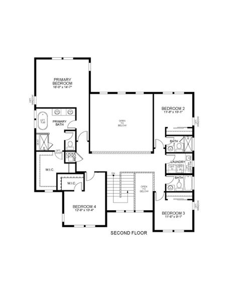 2D floor plan layout for the 6240 by Scott Felder Homes in Westerly, Erie, CO (Image 4).
