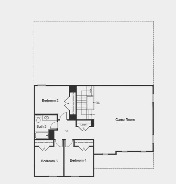 2D floor plan layout for the Plan 2939 by KB Home in Elyse Meadows, Lillington, NC (Image 7).