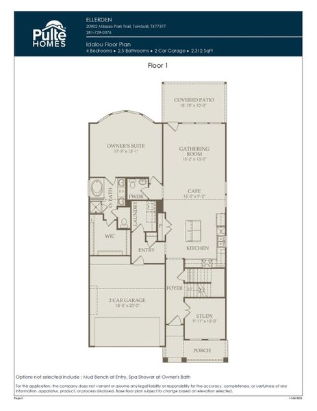 2D floor plan layout of this home in Ellerden, Tomball, TX (Image 1). 2D floor plan layout of this home in Ellerden, Tomball, TX (Image 1).