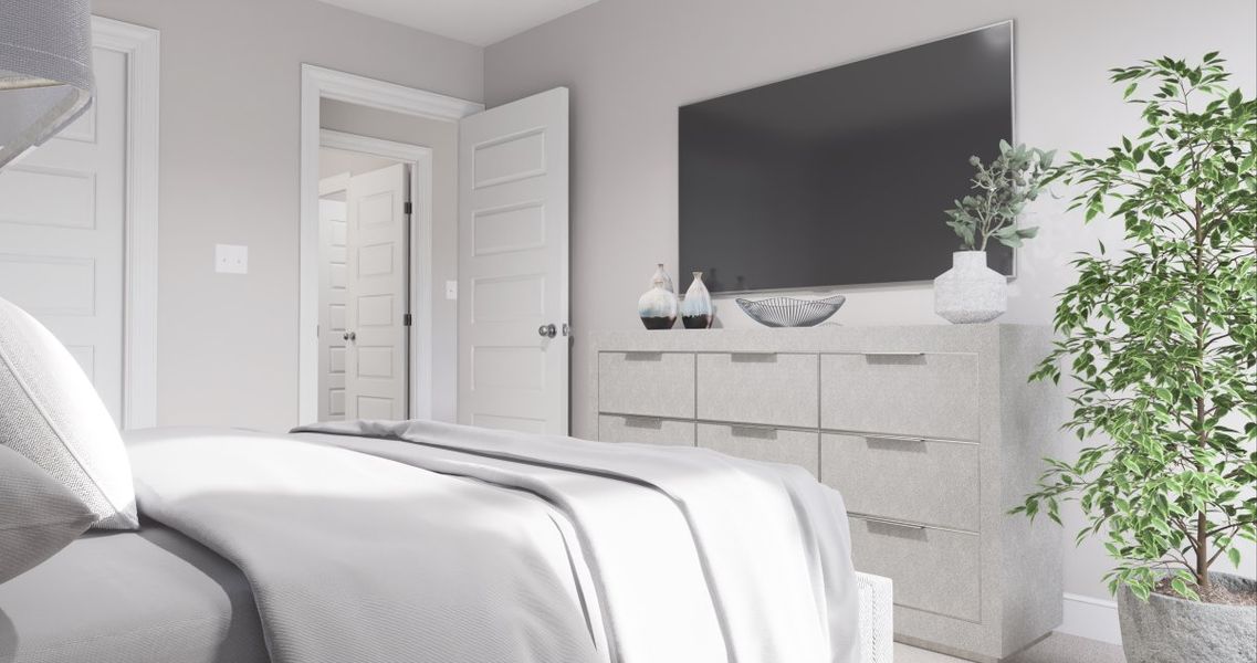 Virtually staged rendering - features may vary. Third Bedroom