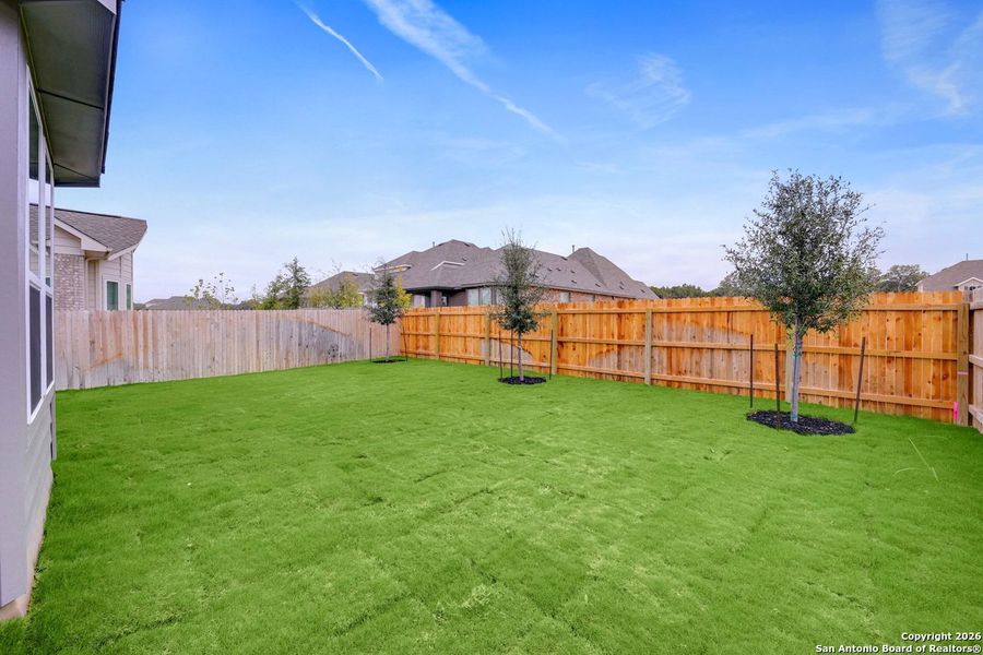 Exterior details and patio area of a home in Davis Ranch: 45ft. lots, San Antonio (Image 17).