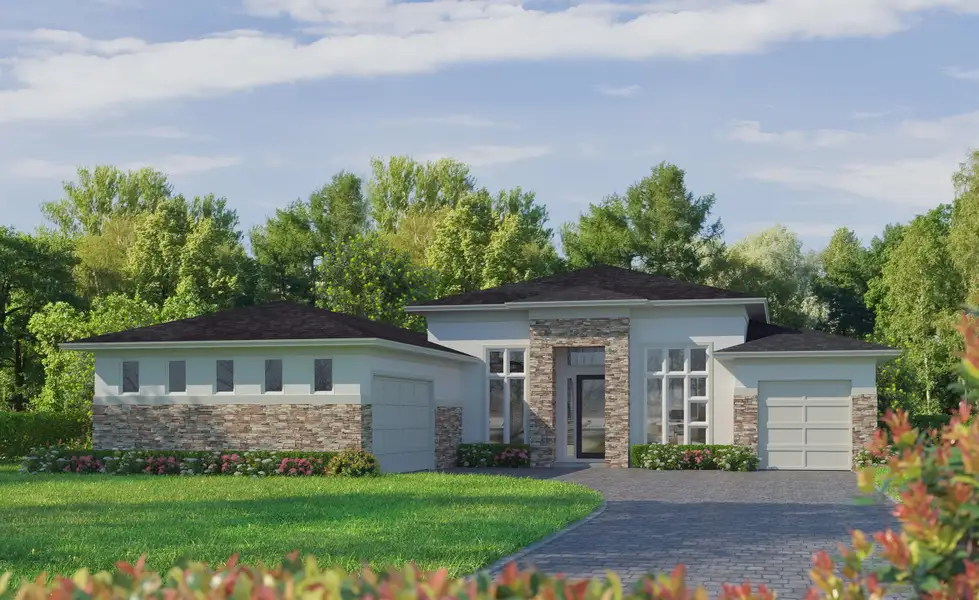 Representative exterior photo of a completed home built from the Kelli by ICI Homes in Wellen Park, Venice, FL (Image 2).