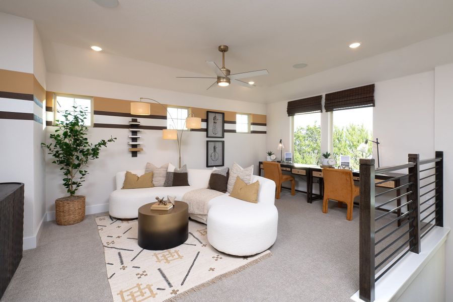 Representative furnished interior of a home built from the Evelyn by Tri Pointe Homes in The Meadows, Denton (Image 15).