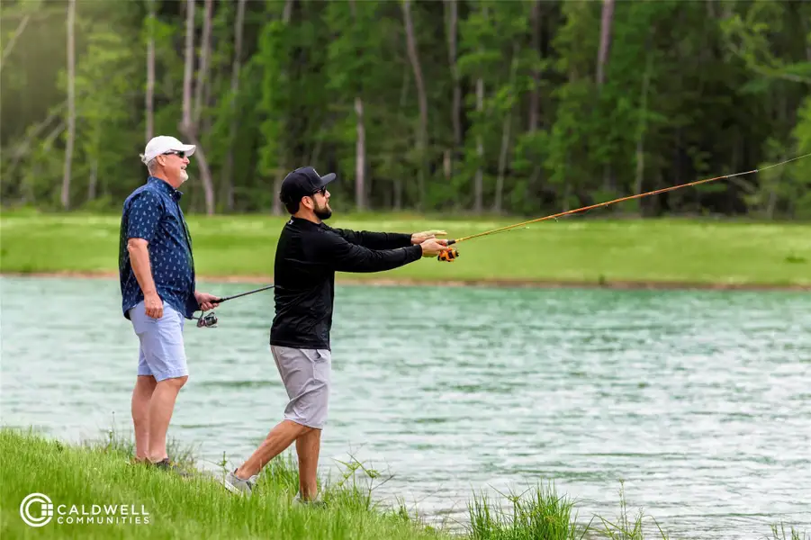 Go fishing at one of the two lakes! Go fishing at one of the two lakes!
