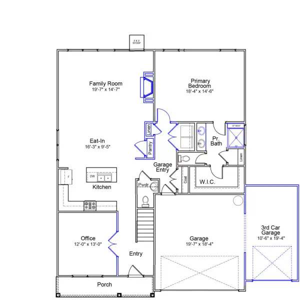 2D floor plan layout of this home in Stapleton, Clemmons, NC (Image 2). 2D floor plan layout of this home in Stapleton, Clemmons, NC (Image 2).
