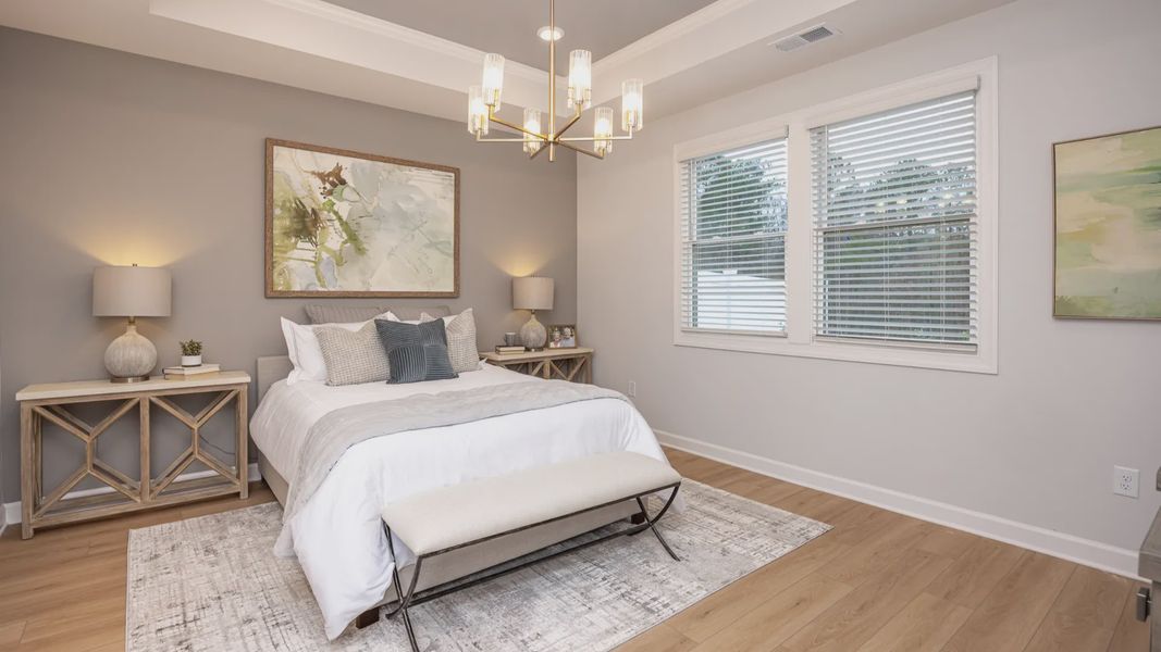 Representative furnished interior of a home built from the Cambridge by Epcon Communities in The Courtyards at Oak Grove, Durham (Image 16).