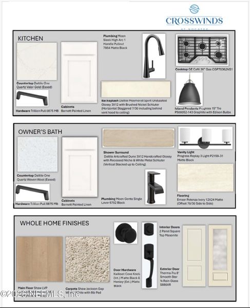 Sample of building materials used in homes in Crosswinds 40’, Ponte Vedra (Image 3).