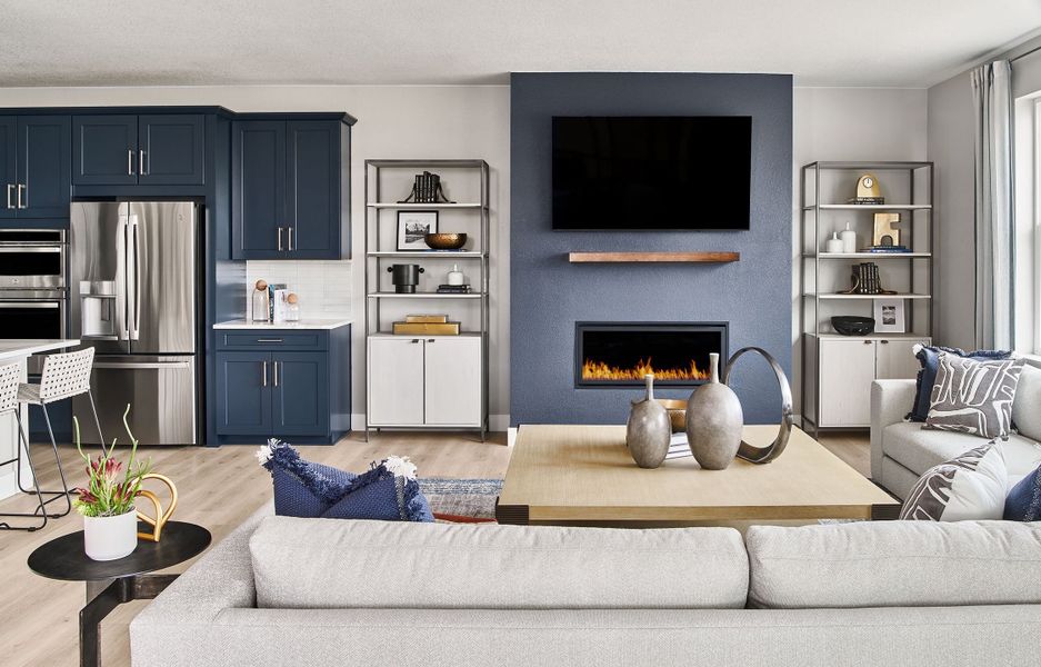 Representative furnished interior of a home built from the Steamboat by Taylor Morrison in Parterre Destination Collection, Thornton (Image 2).