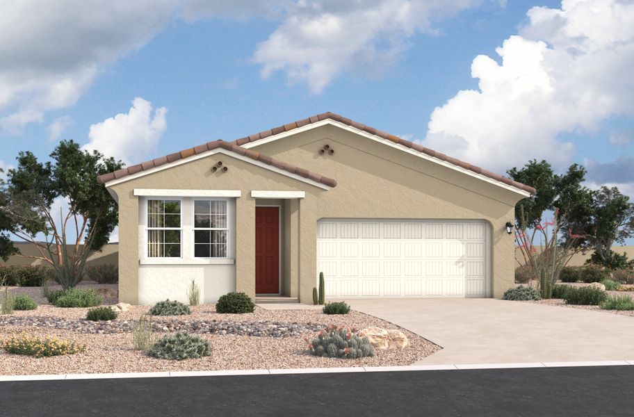 Representative exterior photo of a completed home built from the Ellenton by Beazer Homes in Highpointe at Northpointe, Peoria, AZ (Image 12).