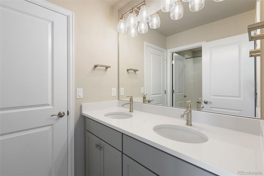 Furnished interior view inside a new home in Woodrose at Painted Prairie, Aurora (Image 6).