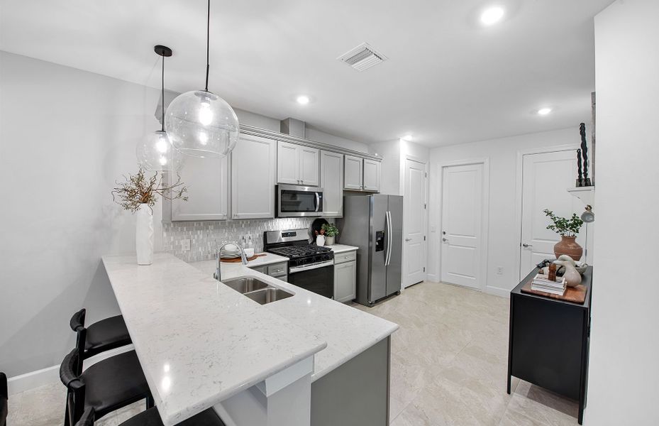 Kitchen with designer finishes