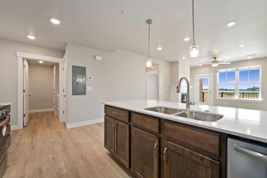 Representative furnished interior of a home built from the The Syracuse by Landmark Homes in The Lakes at Centerra, Loveland (Image 3). Representative furnished interior of a home built from the The Syracuse by Landmark Homes in The Lakes at Centerra, Loveland (Image 3).