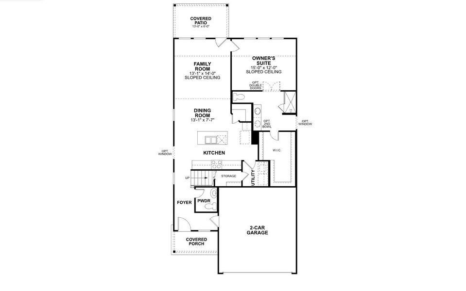 2D floor plan layout for the Sanpiper by M/I Homes in Wildrye, Waller, TX (Image 3).