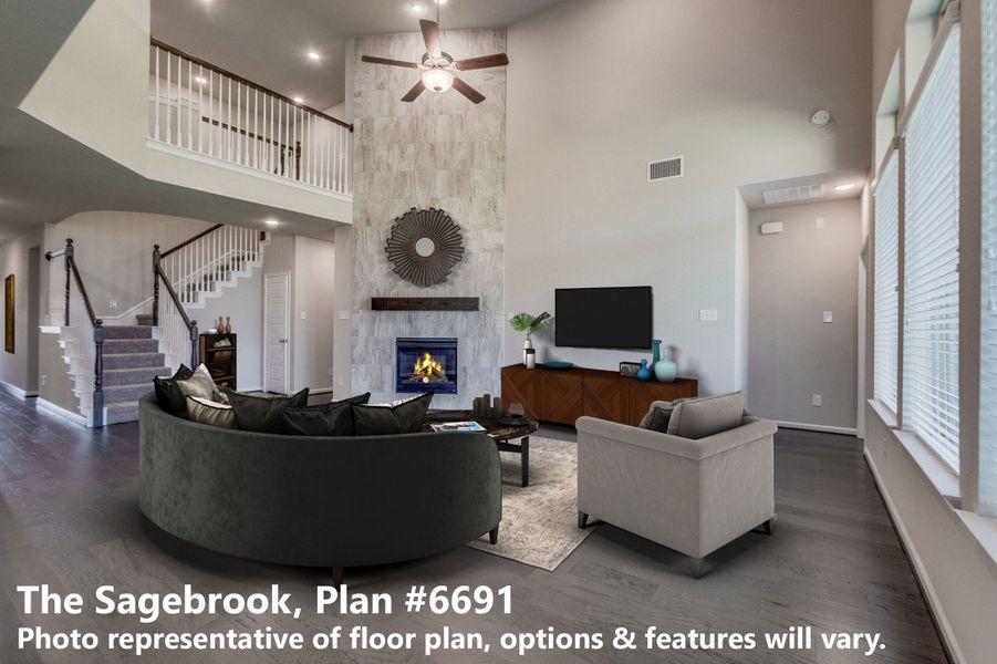 Representative furnished interior of a home built from the The Sagebrook by David Weekley Homes in Myrtle Creek, Waxahachie (Image 5). Representative furnished interior of a home built from the The Sagebrook by David Weekley Homes in Myrtle Creek, Waxahachie (Image 5).