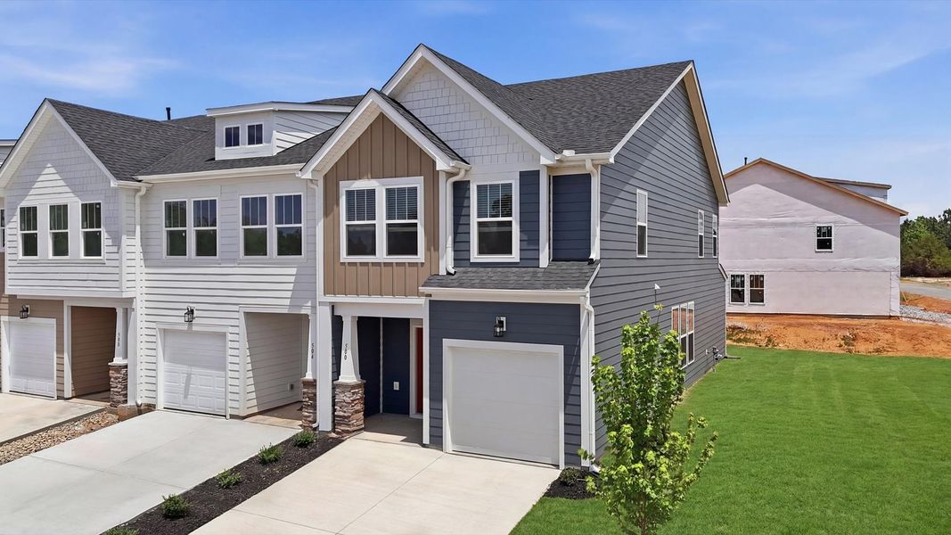 Front exterior of a new home in Barton Hollow, Fountain Inn, SC, highlighting curb appeal (Image 20). Front exterior of a new home in Barton Hollow, Fountain Inn, SC, highlighting curb appeal (Image 20).