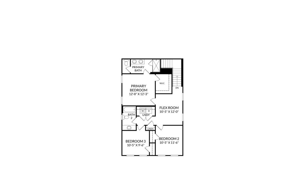 2D floor plan layout for the Newcomb by Stanley Martin Homes in Spring Walk at the Junction, Debary, FL (Image 5).