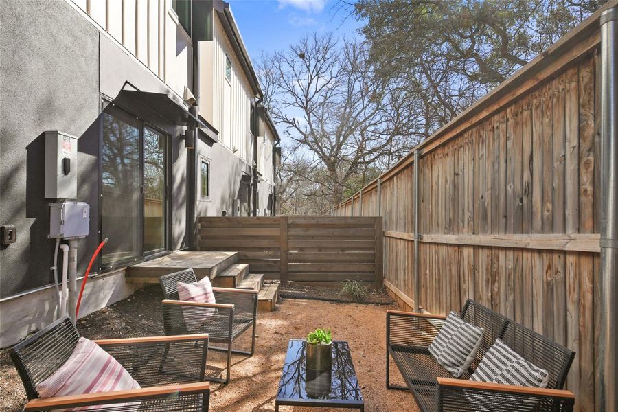 Exterior details and patio area of a home in , Austin (Image 28).