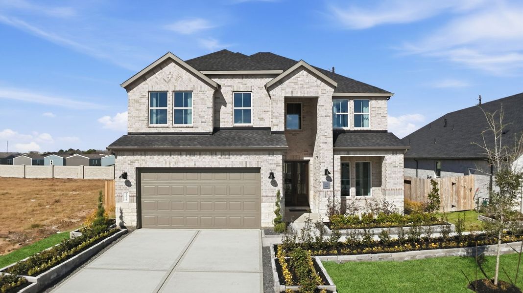 Representative exterior photo of a completed home built from the Avery by D.R. Horton in Westland Ranch 50' Homesites, League City, TX (Image 1). Representative exterior photo of a completed home built from the Avery by D.R. Horton in Westland Ranch 50' Homesites, League City, TX (Image 1).