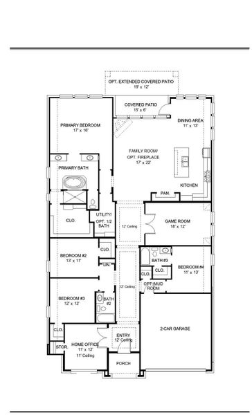 2D floor plan layout of this home in Artavia 55' - Valencia, Conroe, TX (Image 2). 2D floor plan layout of this home in Artavia 55' - Valencia, Conroe, TX (Image 2).