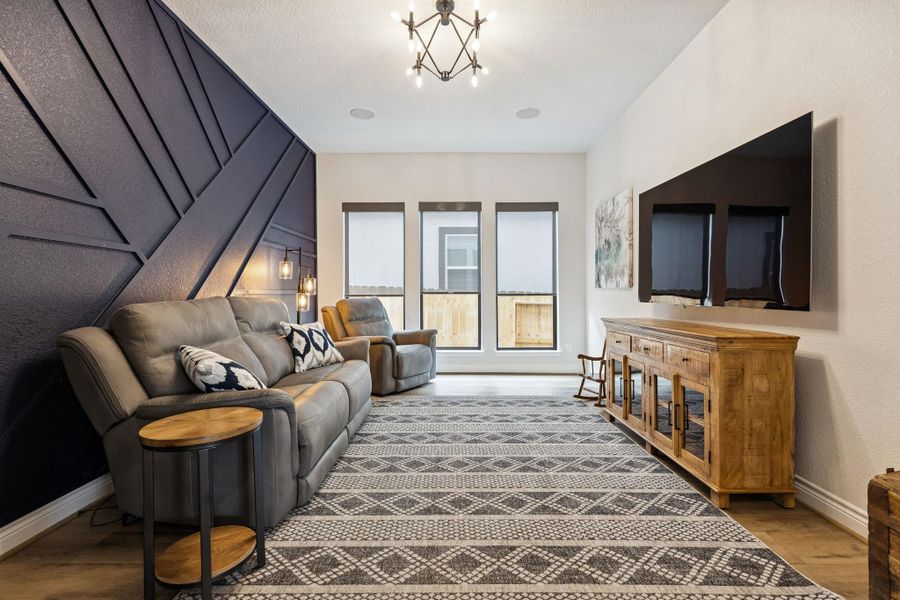 Bonus room off living area with surround sound