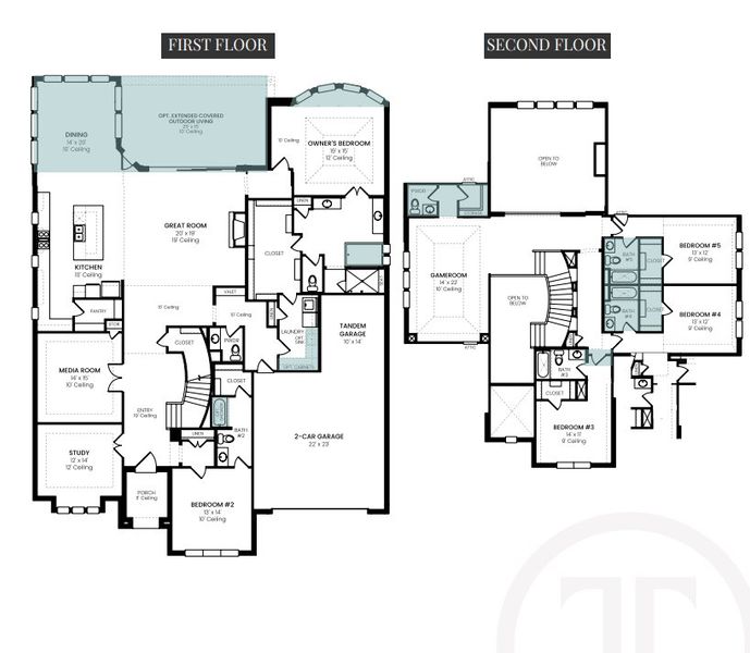 2D floor plan layout of this home in StarView – 74′, Prosper, TX (Image 2). 2D floor plan layout of this home in StarView – 74′, Prosper, TX (Image 2).
