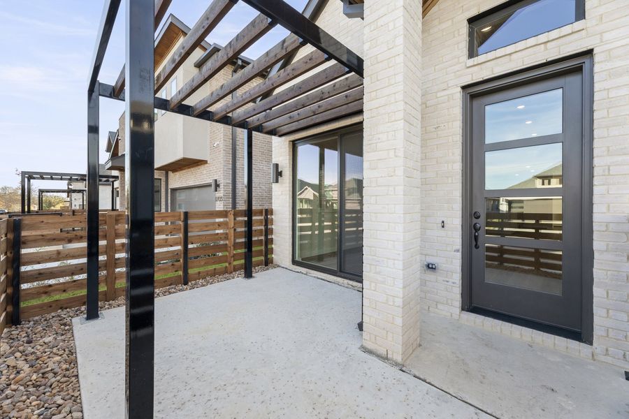 Exterior details and patio area of a home in Willow Grove Single-Family Homes, Melissa (Image 3).
