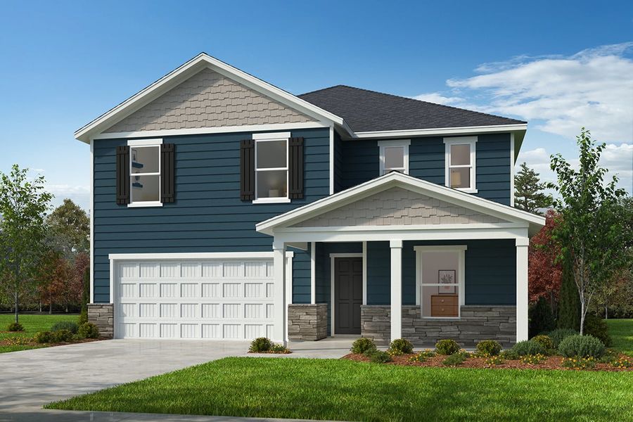 Representative exterior photo of a completed home built from the Plan 2723 by KB Home in Wellington Pointe Classic Series, Monroe, NC (Image 6).