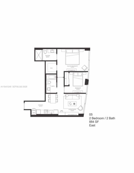 2D floor plan layout of this home in , Miami, FL (Image 4).